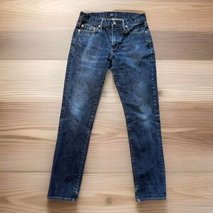 Gap Mens Classic Slim Fit Denim Blue Jeans Size 28x30 Taper Leg Dark Stretch